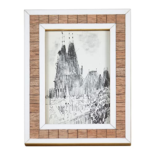Foreside Home & Garden White Resin 4x6 Inch Wood Decorative Picture Frame