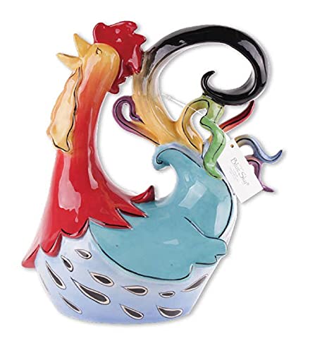 Blue Sky Clayworks Ceramic Teapot Tea Pot Frisco Falsetto Chicken Rooster