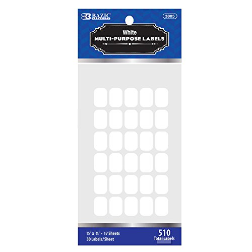 BAZIC 1/2" X 3/4" White Multipurpose Label (510/Pack)