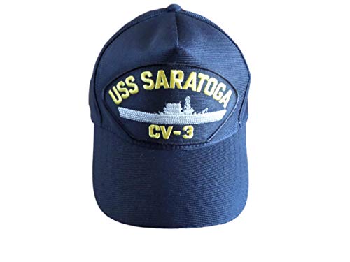 Eagle Crest USS Saratoga CV-3 Navy Ship HAT U.S Military Official Ball Cap U.S.A Made