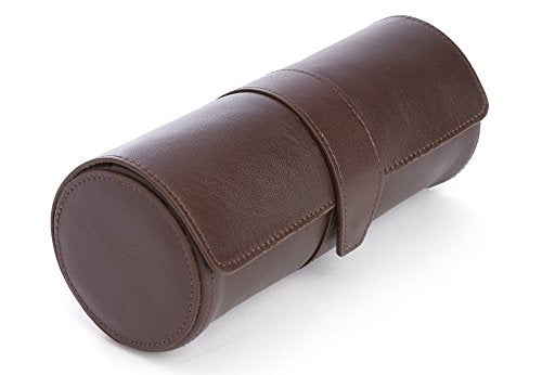 Royce Leather Genuine Leather Suede-Lined Handcrafted Luxury Travel Watch Storage Brown
