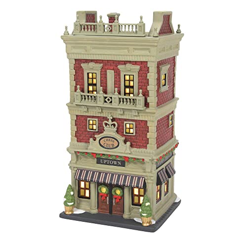 *Department 56 Christmas In City Village Uptown Chess Club, Lighted Building, 8.7 Inch, Multicolor