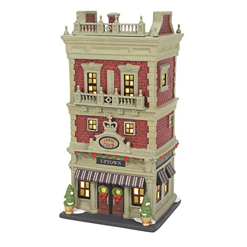 Department 56 Christmas in The City Uptown Chess Club, Lighted Building, 8.7 Inch, Multicolor