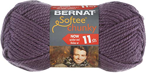 Spinrite Yarns (CA) Bernat Softee Chunky Yarn, 3.5 Oz, Gauge 6 Super Bulky, Dark Mauve