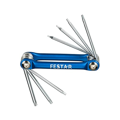 FESTAR Folding Hex Key SNCM+V Wrench, 7-piece Set Folding, Dark Blue