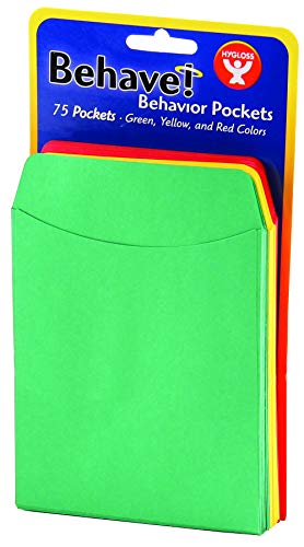 Hygloss Products Behavior Pockets - Motivational for Students & Kids - Red, Yellow & Green - Incentive for Classroom - Early Childhood Education Material - 3.5 x 4.875 Inches - Pack of 75