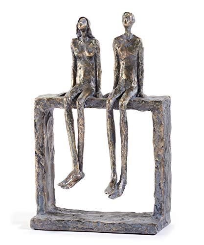 Giftcraft 093688 Sitting Couple Figures Table D√©cor Contemporary Sculpture with Square Frame Design