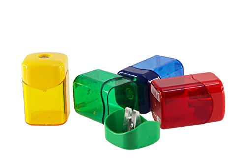 Baumgartens Pencil Sharpener,w/ Receptacle,2-1/8",Assorted [Set of 2]