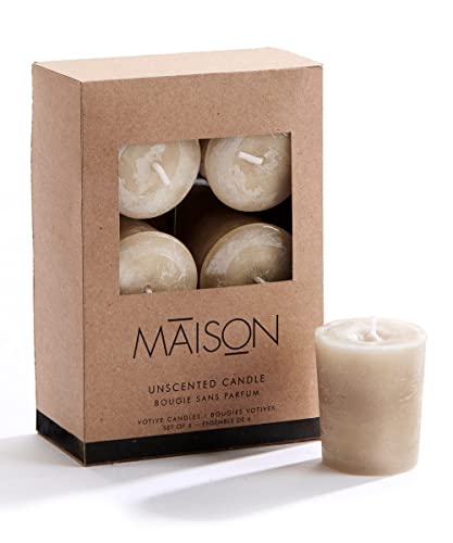 Giftcraft Rustic Votive Candles, Beige, Set of 6