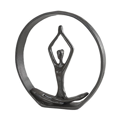 Danya B. ZI17195 Circle Iron Sculpture with Figurine in Yoga Pose √ê Namaste Spiritual Home D≈Ωcor √ê Great Gift Idea for Yoga Lovers