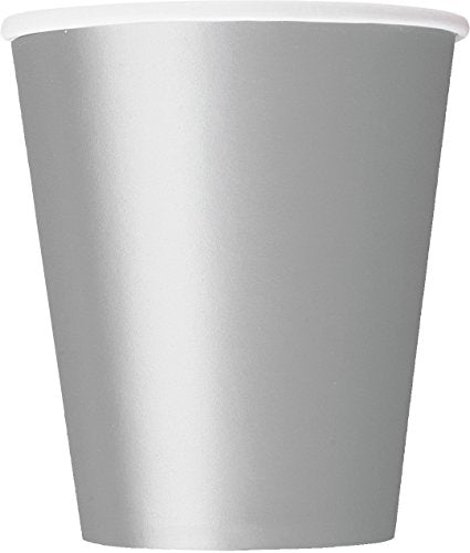 Unique Industries 9oz Silver Paper Cups, 8ct (270 ml)