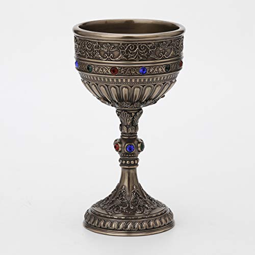 Veronese Design 8 7/8 Inch Holy Chalice Goblet Cold Cast Resin Antique Bronze Finish Statue Home Decor