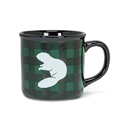 Abbott Collection  Home 27 Beaver Check Mug, 4" high, Black/green