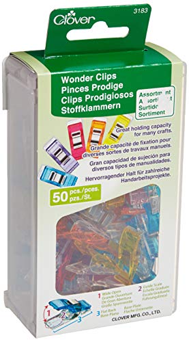 Clover 3183 50-Piece Wonder Clips, Assorted Colors