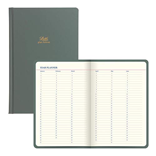 Rediform Letts Icon Book Perpetual Diary, Cream Paper, 384 Pages, 7.625 x 5 x 0.75 Inches, Green (B090138)