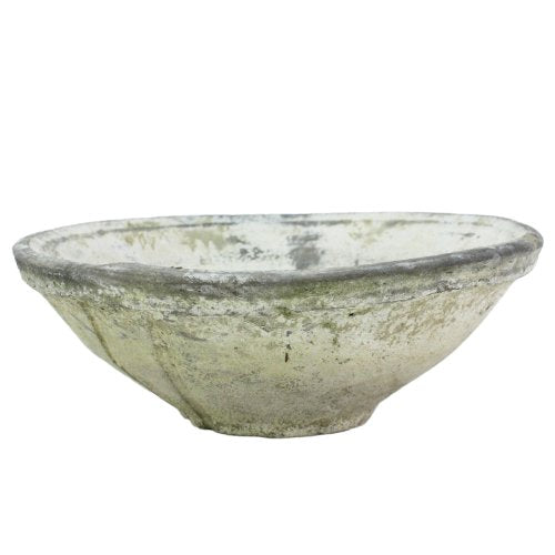 HomArt Rustic Terra Cotta Bowl, Medium, Antique Whitestone, 1-Count