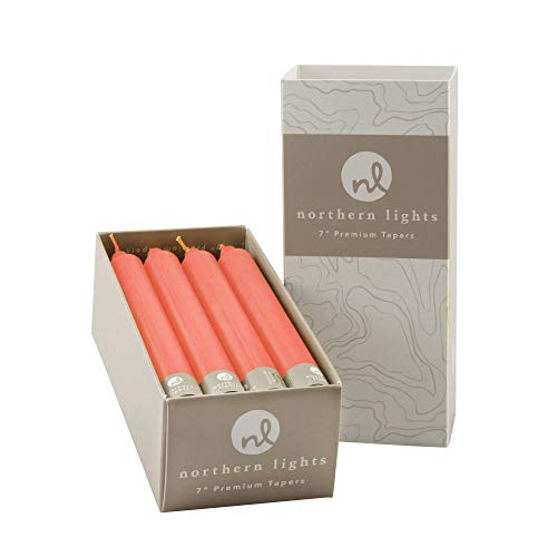 Northern Lights Candles Candlestick Set 7" Tapers 12 Pack (Apricot)