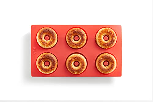 L√©ku√© 0620406R01 Doughnut Silicone Mould 6 cav. Red