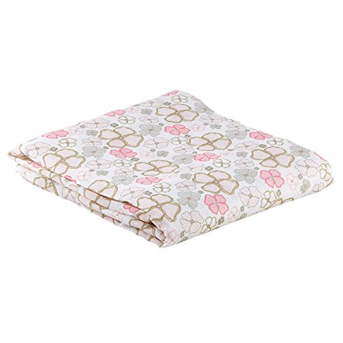 Creative Brands Stephan Baby Cotton + Viscose Swaddle Blanket, 45" x 45", Playful Posies