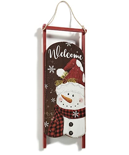 Giftcraft 681859 Christmas LED Wood Sleigh with Sentiment, 21.65 inch, Medium Density Fiberboard