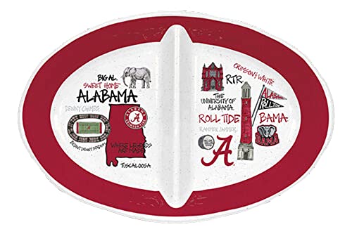 Magnolia Lane Alabama Mel 2 Section Platter