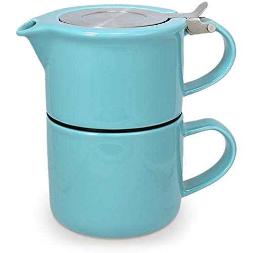 FORLIFE Tea for One with Infuser 14 ounces, Turquoise