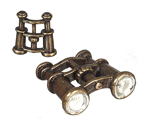 Aztec Imports Town Square Miniatures Dollhouse Antique Brass Binoculars Miniature 1:12 Scale Metal Study Accessory