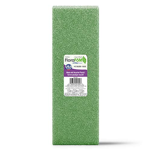 FloraCraft Packaged Styrofoam Blocks, 12-Inch-by-4-by-2-Inch, Green Block