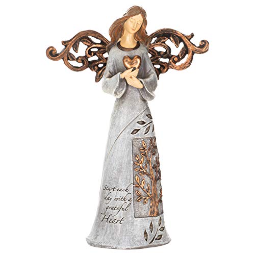 Roman Angel Holding Heart Figurine