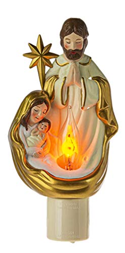 Ganz MX181315 Holy Family Flicker Night-Light, 6.63 Inches Height, Multicolor