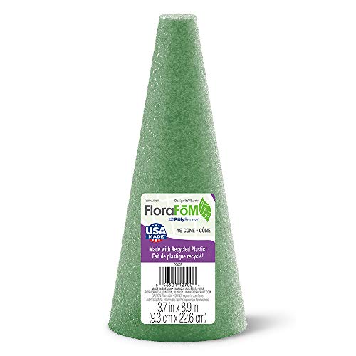 FloraCraft Styrofoam Cone 3.9 Inch x 8.8 Inch Green