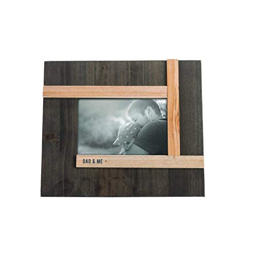 Foreside Home and Garden Dark Dad and Me 4 x 6 inch Wood Picture Frame, 4x6, Black, Brown