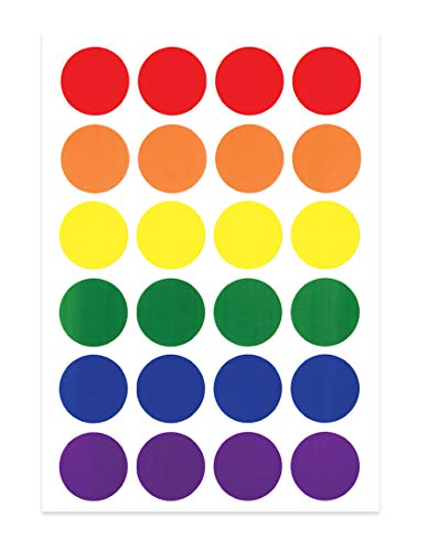 HyGloss Sticker Forms Self Adhesive Stickers-Assorted Colors 1" Circles 72/Pkg