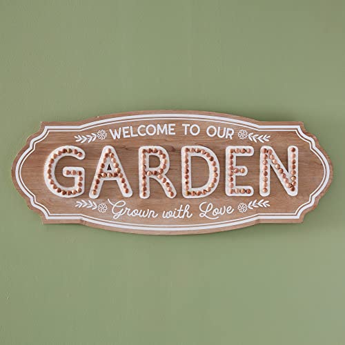 CTW Colonial Tin Works 440220 Welcome to Our Garden Wall Sign, 36-inch Width