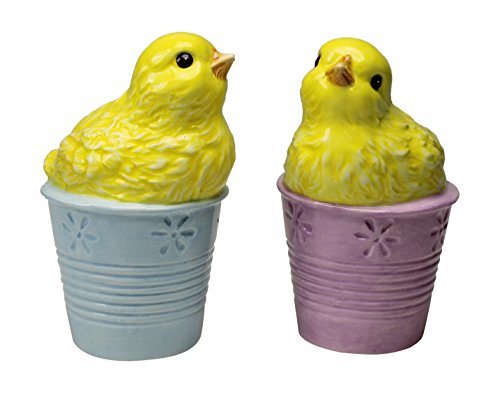 Cosmos Gifts StealStreet SS-CG-20887 4.25" Painted Pair of Chicks in Pails Salt and Pepper Shakers