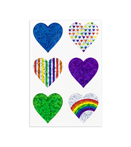 Hygloss Products, Inc Holographic Heart Stickers, 36 Sheets