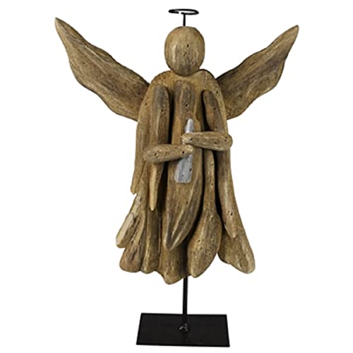 HomArt AREOhome Angel on Stand - Wings Out, Wood