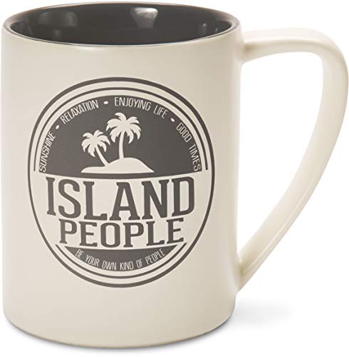 Pavilion Gift Company Island People-Gray & Cream Coffee 18 oz Mug