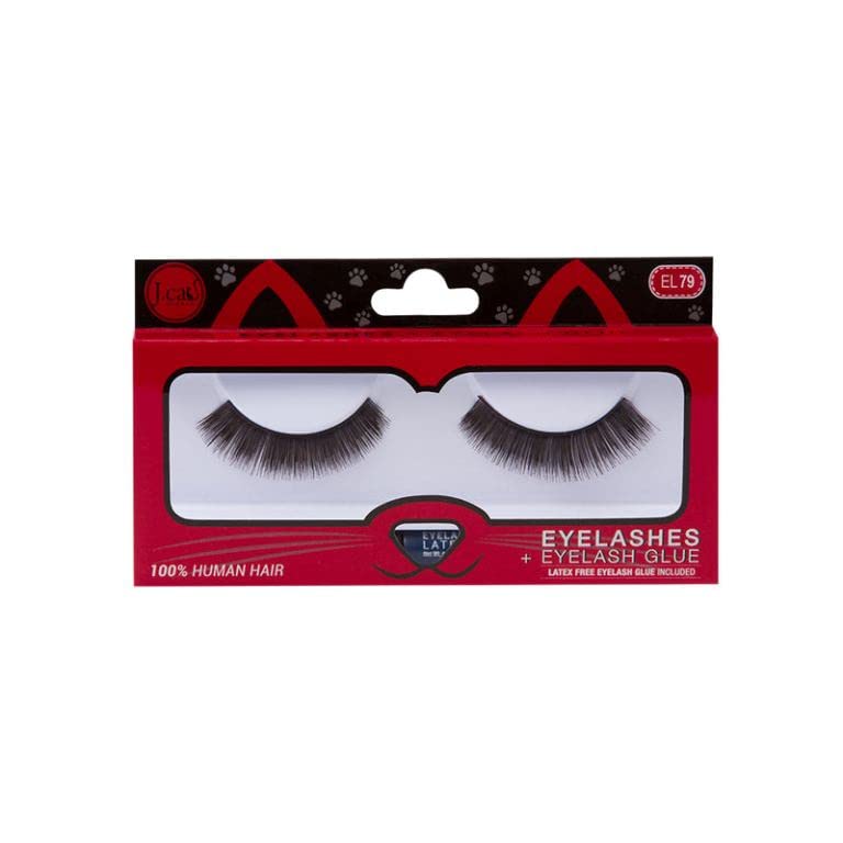 J.Cat Beauty Beauty Eyelashes + Eyelash Glue a Pack Of (2 BOX) (EL76)