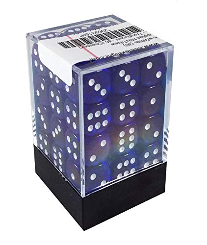 DND Dice Set-Chessex D&D Dice-12mm Translucent Blue and White Polyhedral Dice Set-Dungeons and Dragons Dice Includes 36 Dice  D6
