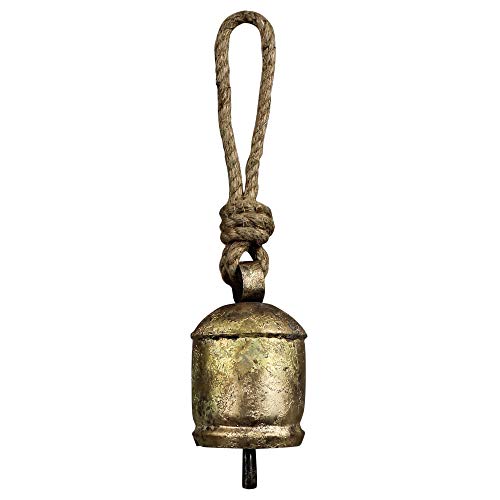 HomArt 1185-14 Chauk Bell with Rope Hanger, Small,Brass