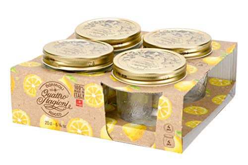 Bormioli Rocco Quattro Stagioni Jar Wide Mouth .20L // 6.75 oz - 4pc set