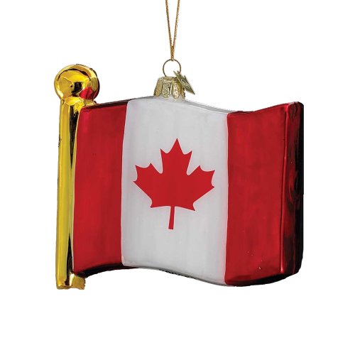 Kurt Adler 4-1/2-Inch Noble Gems Flag of Canada Ornament