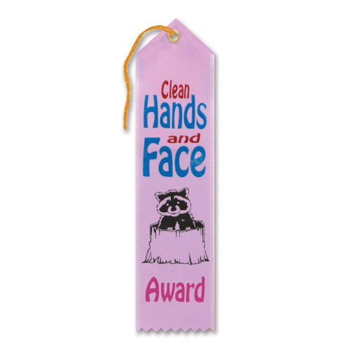 Beistle Clean Hands and Face Award Ribbon, Multicolor - 1pack