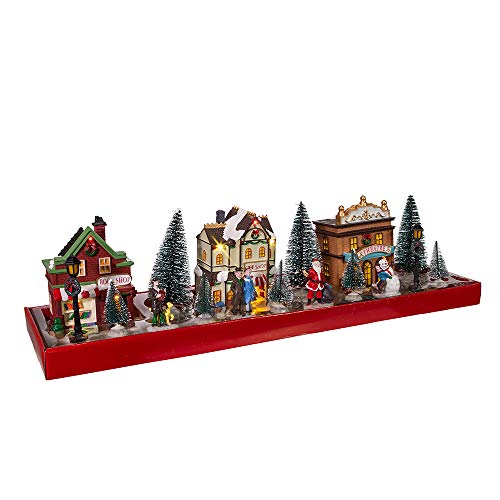 Kurt Adler Adler 5.5-Inch Battery-Operated LED Lit, 17 Piece Set Christmas Village, Multi