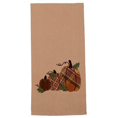 Home Collections by Raghu 18" x 28" Plaid Orchard Pumpkins Kitchen Towel, Set of 2, 2 Piece