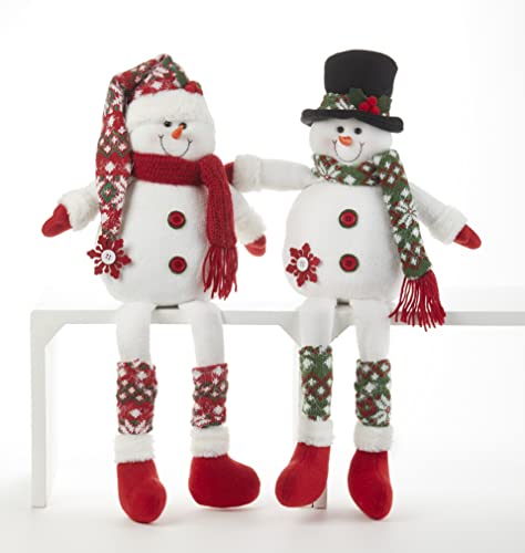 Delton Dangle Leg Snowdrift Snowman, 2 Assortment