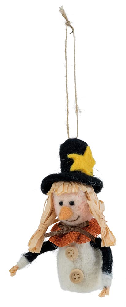 Boston International Decorative Christmas Tree Ornament, 5-Inches, Scarecrow Olive