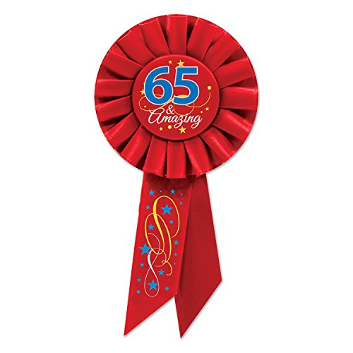 Beistle RS514 65 & Amazing Award Fabric Rosette, Red