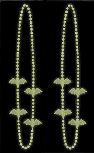 Beistle Glow In The Dark Halloween Bats Necklaces - 2 Pcs.
